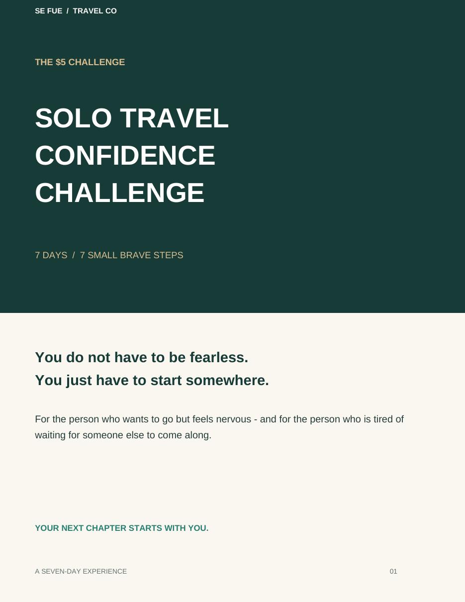Cover of the Solo Travel Confidence Challenge workbook
