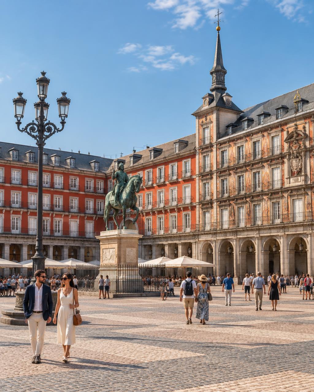 Madrid’s Plaza Mayor and its arcaded buildings
